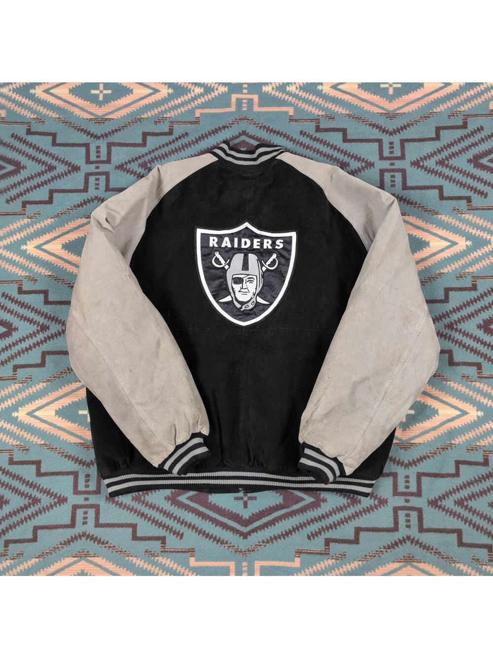 GIII Carl Banks Wilsons Leather Oakland Raiders XXL Suede Leather Varsity Jacket